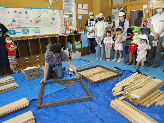 看板づくり、まずは作業工程説明、井上先生ありがとうございます