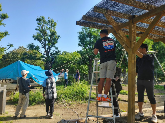 パパ会活動ー静の空間ロープ張り