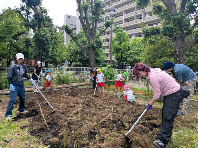 土づくり（野菜を植えるための）