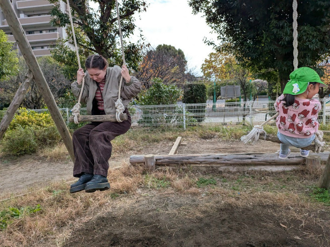 ハイジブランコは大人でも難しいようです